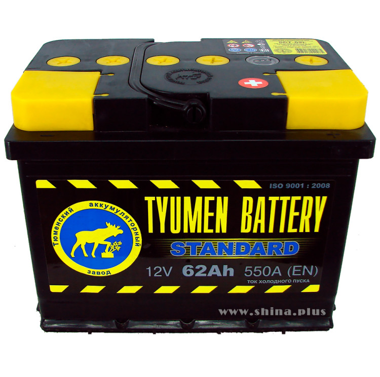 АКБ 62Ah Тюменский "Лось" Standart (о.п+) 550А(EN) 12V