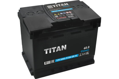 АКБ 60Ah TITAN Classic (о.п+) 510A (EN) 12V