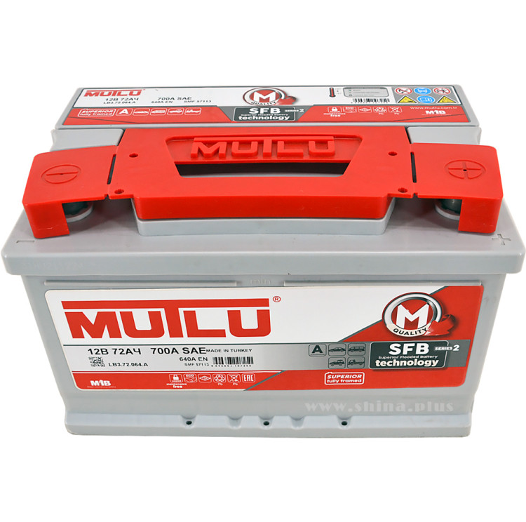 АКБ 72Ah Mutlu (LB3.72.064.A) (о.п+) 640A 12V низкий