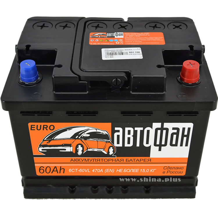 АКБ 60Ah Аком Автофан (о.п+) 470А(EN) 12V