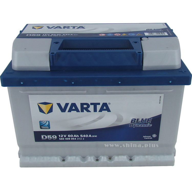 АКБ 60Ah Varta 560e 409 054 (о.п+) Blue dynamic "D59" 540А(EN) 12V низкий