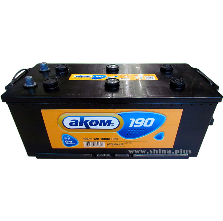 АКБ190Ah Аком (о.п+) конус 1200А